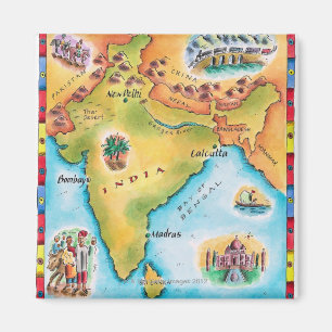 Karta av Indien Magnet
