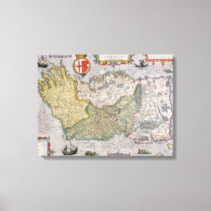 Karta av Irland Canvastryck