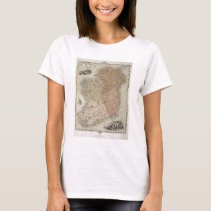 Karta av Irland, publicerad c.1850 (räcka-färgad T Shirt