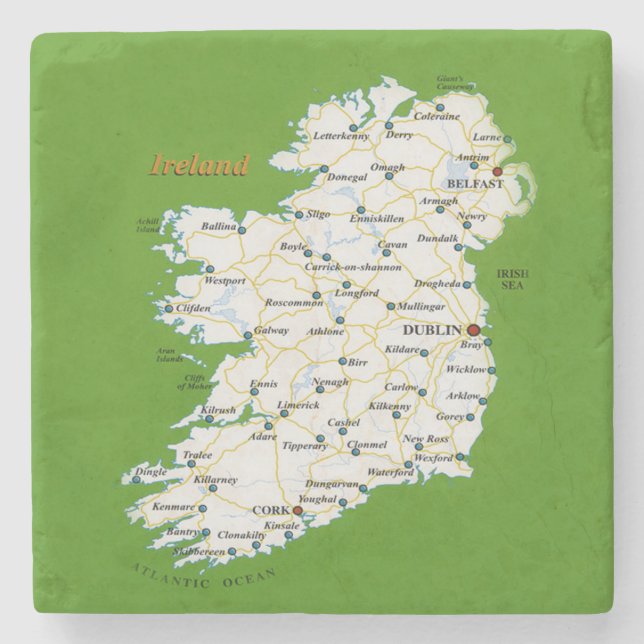 Karta av Irland underlägg (Framsidan)