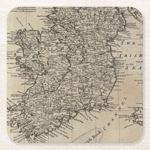 Karta av Irland Underlägg Papper Kvadrat