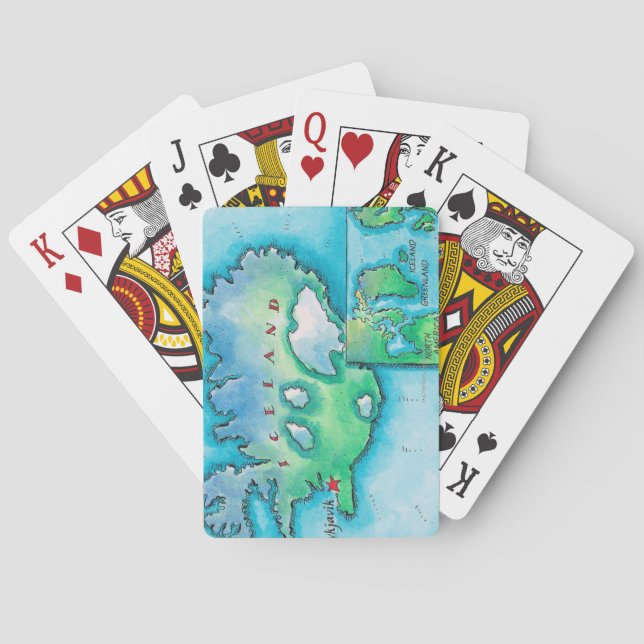 Karta av islandet kortlek (Baksidan)