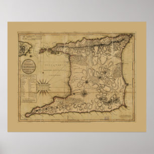 Karta av islen av Trinidad (1797) Poster