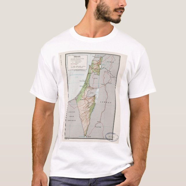Karta av Israel (1967) T-shirt (Framsida)