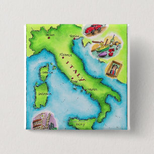 Karta av italien 2 knapp