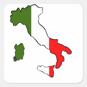 Karta av italien fyrkantigt klistermärke