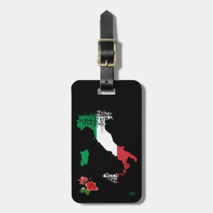 *~* Karta av Italien Italia Flagga Italia Bagagebricka