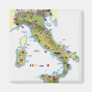 Karta av italien magnet