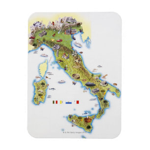 Karta av italien magnet