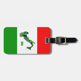 Karta av italien- och italienareflaggan bagagebricka