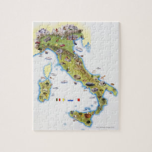 Karta av italien pussel