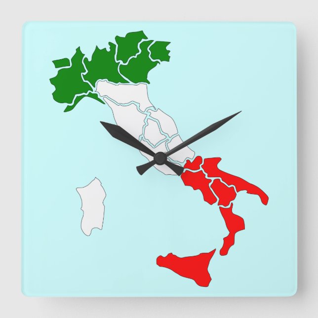 Karta av Italiens fyrkantiga klocka. Fyrkantig Klocka (Framsida)