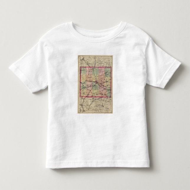 Karta av Jackson County, Michigan T-shirt (Framsida)