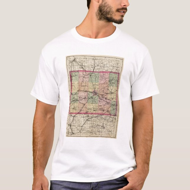 Karta av Jackson County, Michigan Tee (Framsida)