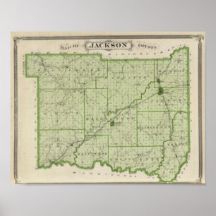 Karta av Jackson County Poster
