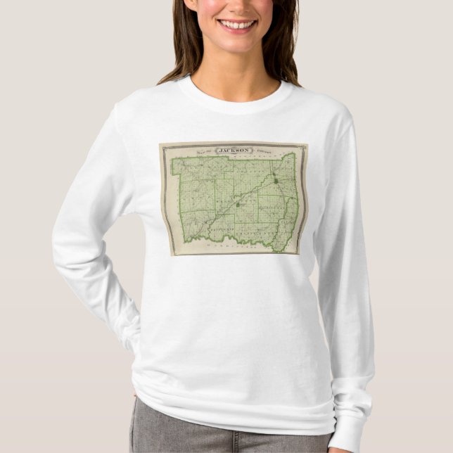 Karta av Jackson County Tee Shirt (Framsida)
