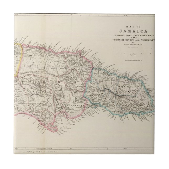 Karta av Jamaica Kakelplatta (Framsidan)