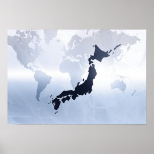 Karta av Japan 2 Poster