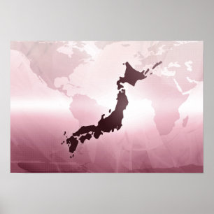 Karta av Japan Poster