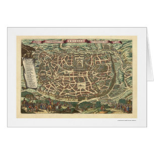 Karta av Jerusalem av Nicolaes Visscher 1660 Hälsningskort