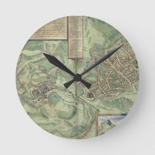 Karta av Jerusalem, från 'Civitates Orbis Terrarum Rund Klocka