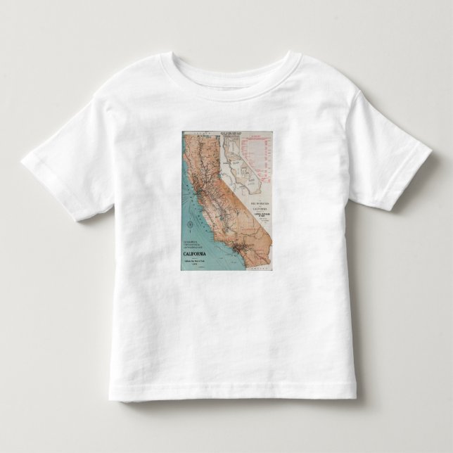 Karta av Kalifornien 2 T Shirt (Framsida)