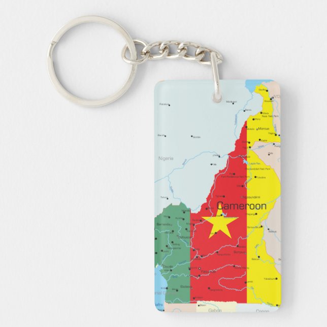 Karta av Kamerun Keychain (Framsidan)