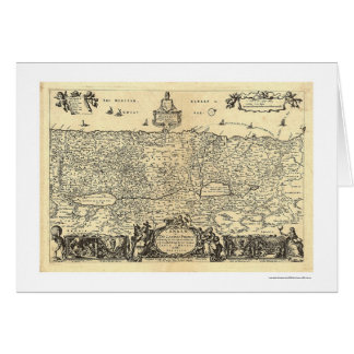 Karta av Kanaan landet av löftet vid Moxon 1680 Hälsningskort