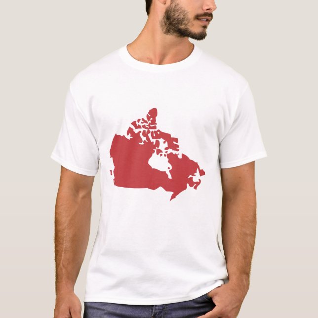 Karta av Kanada Tee Shirt (Framsida)