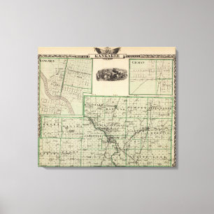 Karta av Kankakee County, Kankakee och Gilman Canvastryck