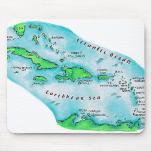Karta av karibiska öar musmatta
