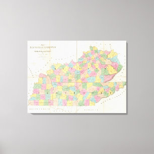 Karta av Kentucky & Tennessee Canvastryck