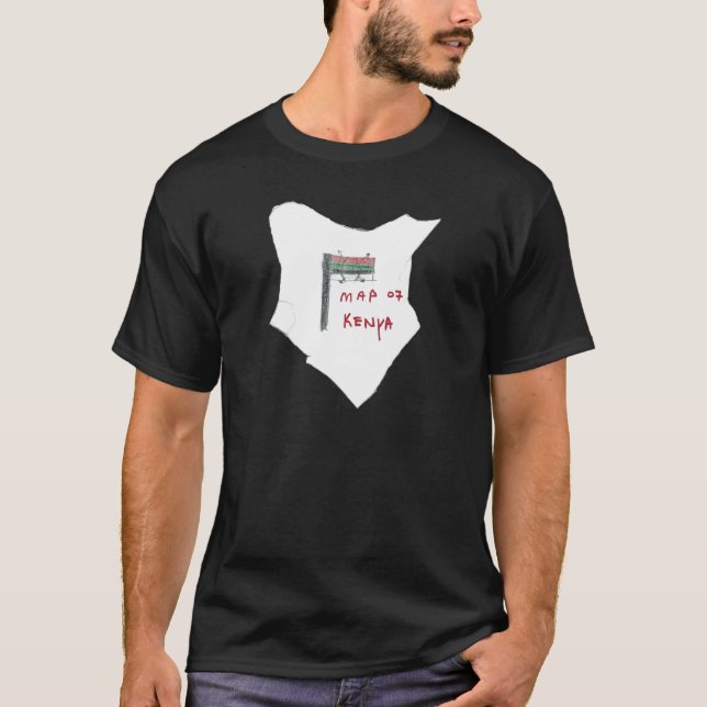 Karta av Kenya Tee Shirt (Framsida)