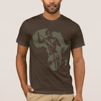 Karta av krigare och afrikansk amerikan för afrika tee shirt