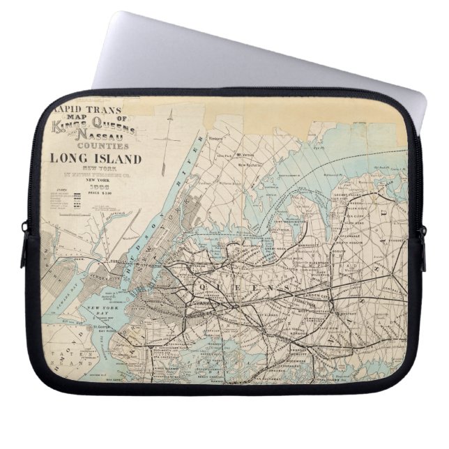 Karta av kungar, drottningar, Long Island Laptop Sleeve (Framsidan)