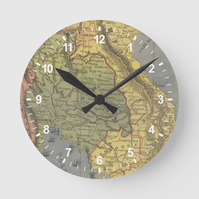 Karta av kungariket av Siam Rund Klocka (Framsida)