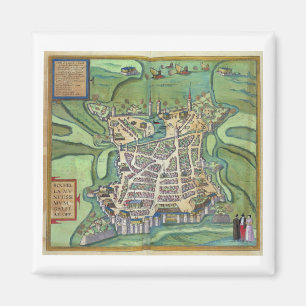 Karta av La Rochelle, från 'Civitates Orbis Magnet