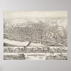 Karta av Lambertville som är ny - jersey i 1883 Poster