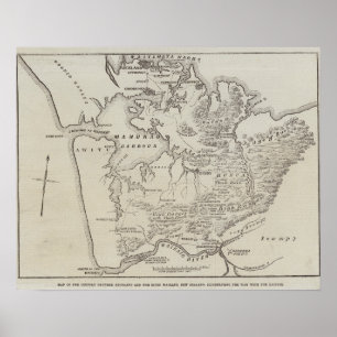 Karta av landet mellan Auckland & den Waikato Poster