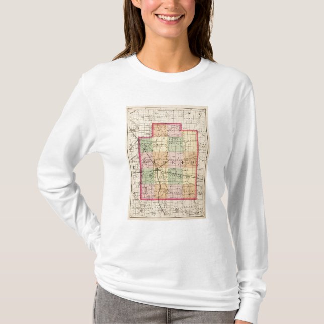 Karta av Lapeer County, Michigan T-shirt (Framsida)