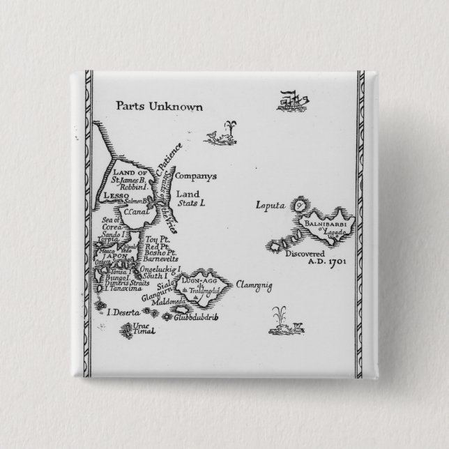Karta av Laputa, Balnibari, Luggnagg Knapp (Framsida)