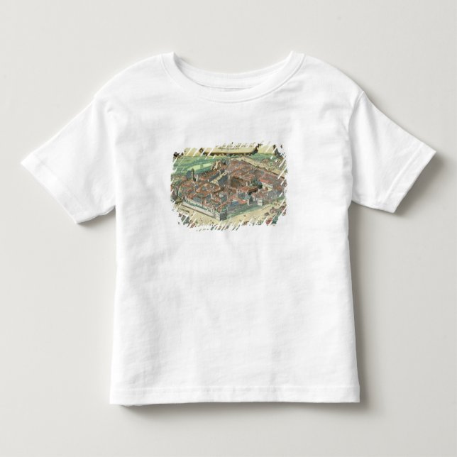 Karta av Leipzig, från "Civitates Orbis Terrarum" T Shirt (Framsida)