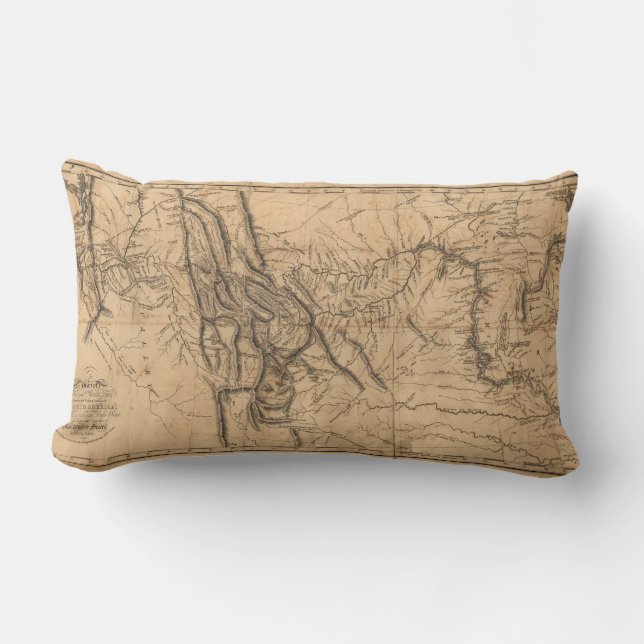 Karta av Lewis & Clarks över westerna Amerika 1814 Lumbarkudde (Framsida)