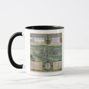 Karta av Liege, från "Civitates Orbis Terrarum" Mugg