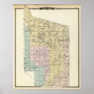 Karta av Lincoln County Poster