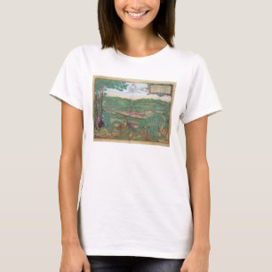 Karta av Linz, från "Civitates Orbis Terrarum" vi Tee Shirt