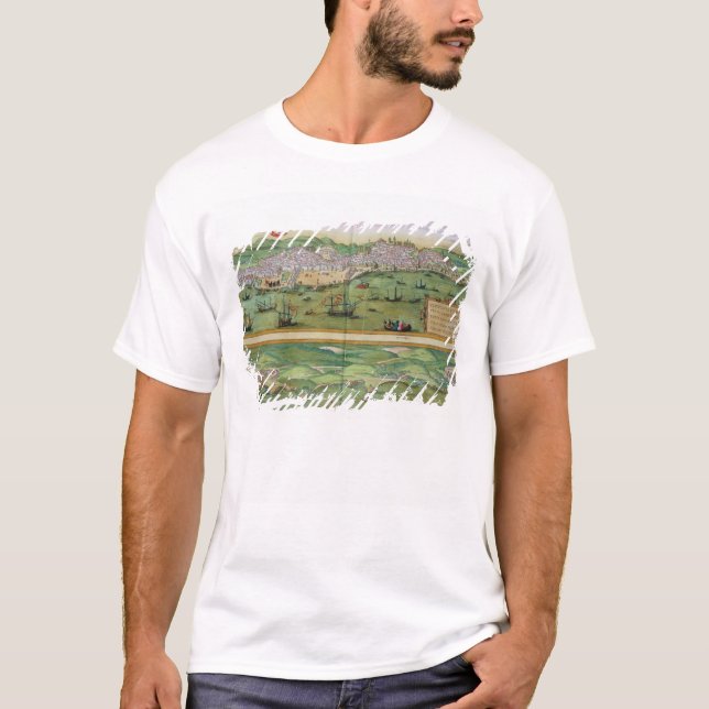 Karta av Lisbon och Cascais, från 'Civitates Orbis Tee (Framsida)