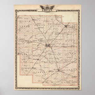 Karta av Logan County Poster