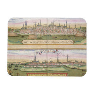 Karta av Lubeck och Hamburg, från 'Civitates Orbi Magnet