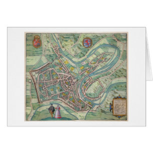 Karta av Luxembourg, från 'Civitates Orbis Hälsningskort